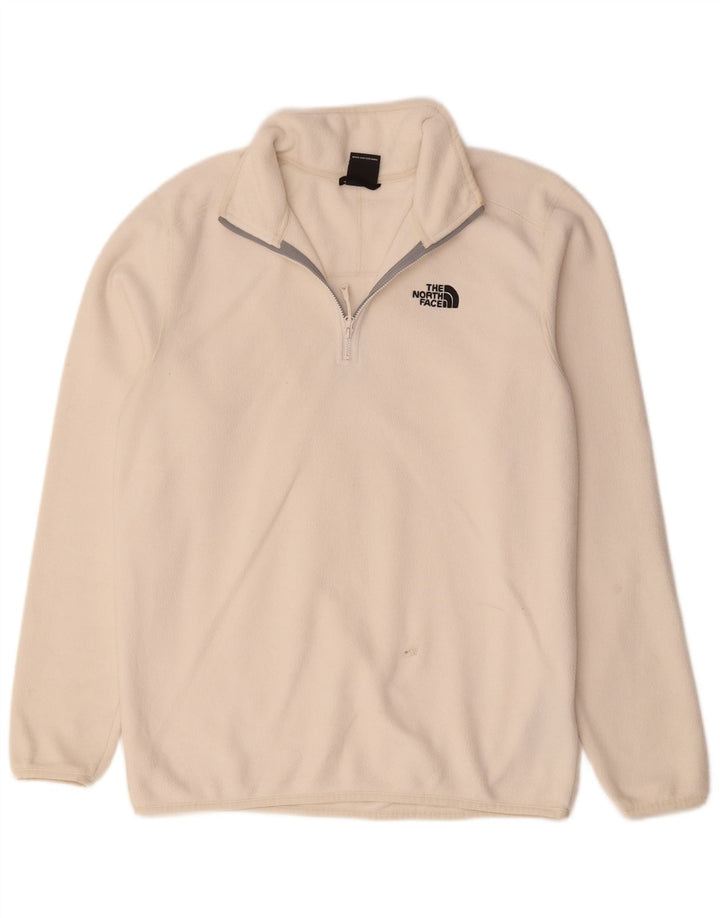 The North Face Herren-Fleecepullover mit Reißverschluss am Hals, mittelweißes Polyester