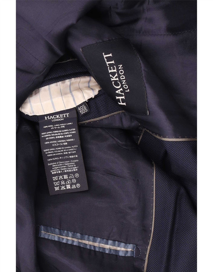 Hackett Herren-Blazer mit 2 Knöpfen, UK 40, große marineblaue Wolle