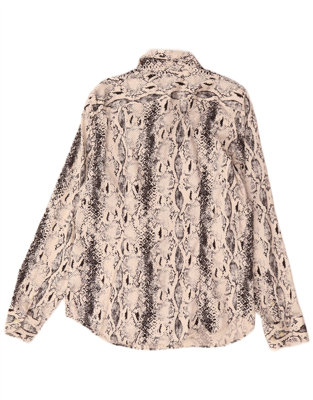 Chaps Damenhemd UK 14 Mittelbeige Baumwolle mit Animal-Print