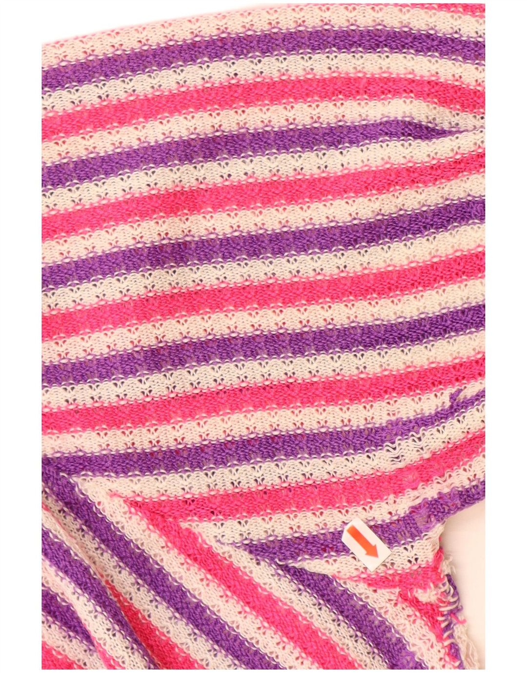 VINTAGE Damen-Pullover mit U-Boot-Ausschnitt, Gr. 14, groß, mehrfarbig gestreift