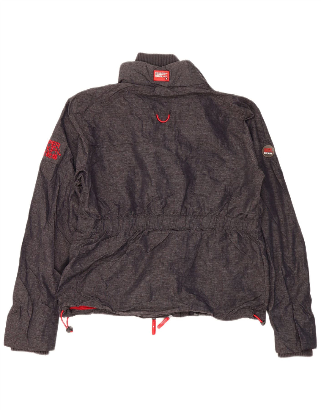 SUPERDRY Damen Windjacke UK 18 XL Grau Polyester