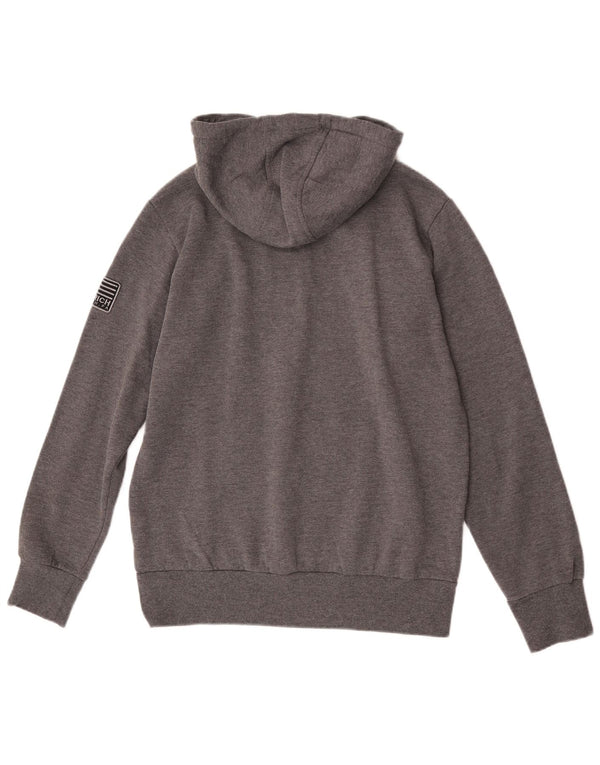 Woolrich Damen Penn-Rich Graphic Hoodie Pullover Große graue Baumwolle