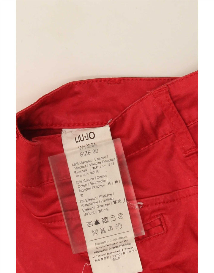 Liu Jo Damen Slim-Cropped-Hose W30 L25 Rote Viskose