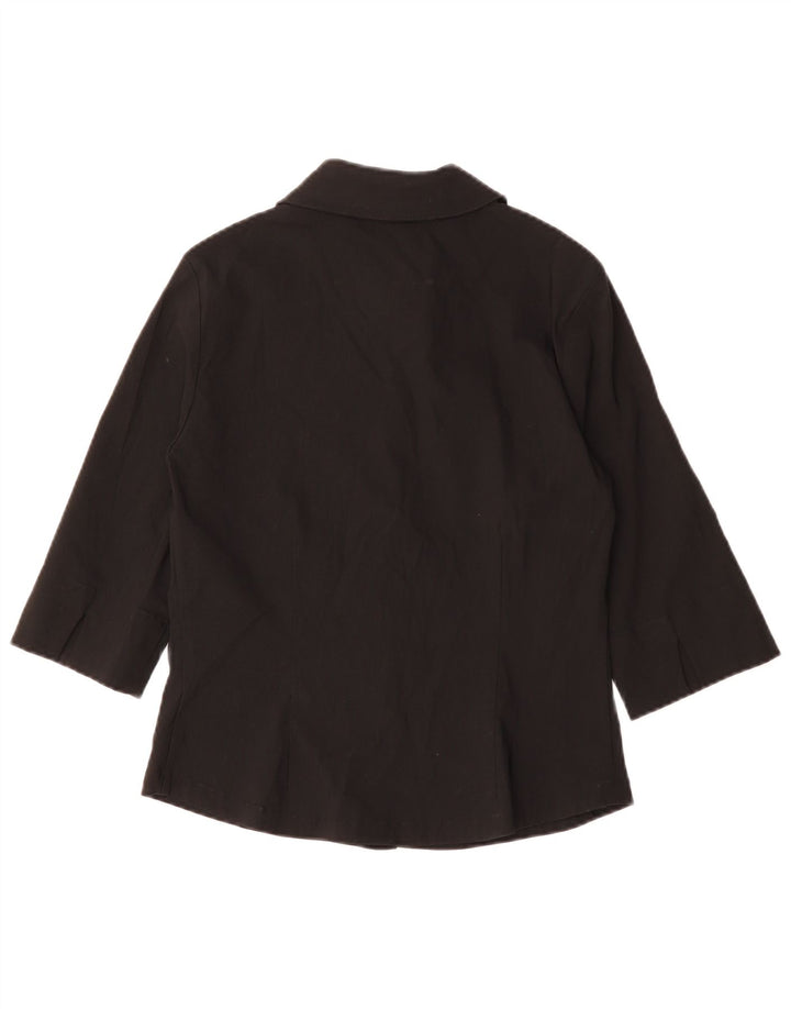 YESSICA Damen 3/4-Ärmel-Hemdbluse EU 38 Mittelschwarze Viskose