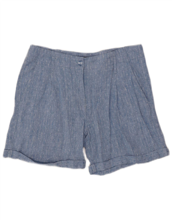 Marks & Spencer Damen Pegged Chino Shorts UK 12 Medium W32 Blau Geometrisch