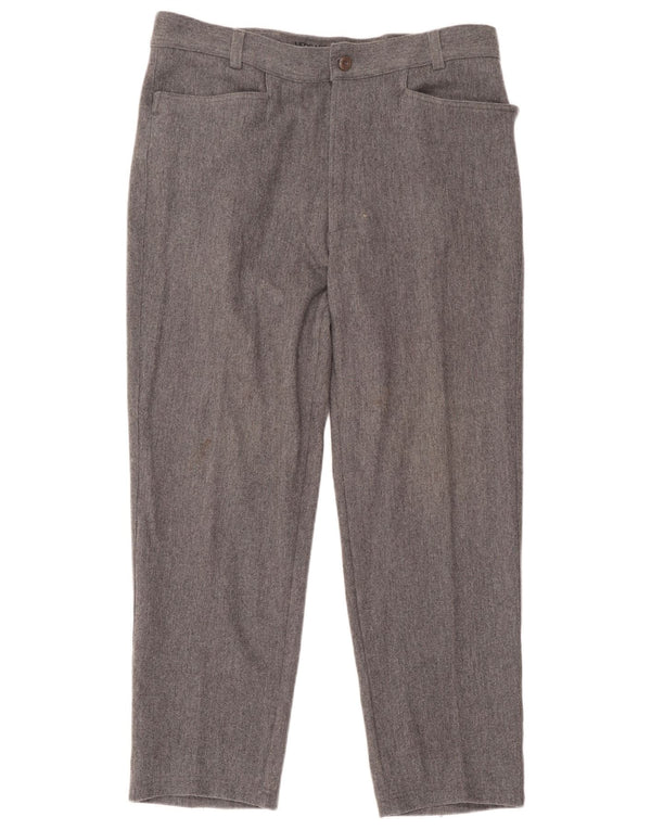 Versace Herren-Anzughose, gerade, Größe 52, XL, B38, L29, graue Wolle
