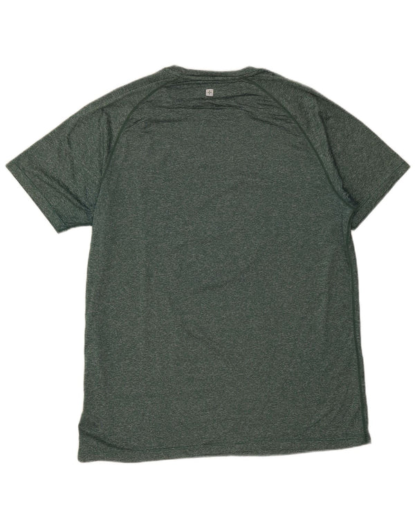 Mountain Warehouse Mens T-Shirt Top Large Green Flecked Nylon