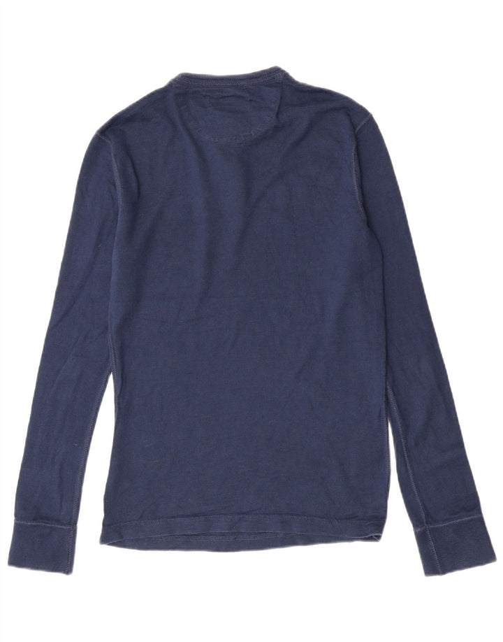 Superdry Herren-Oberteil, langärmelig, klein, Marineblau, Baumwolle