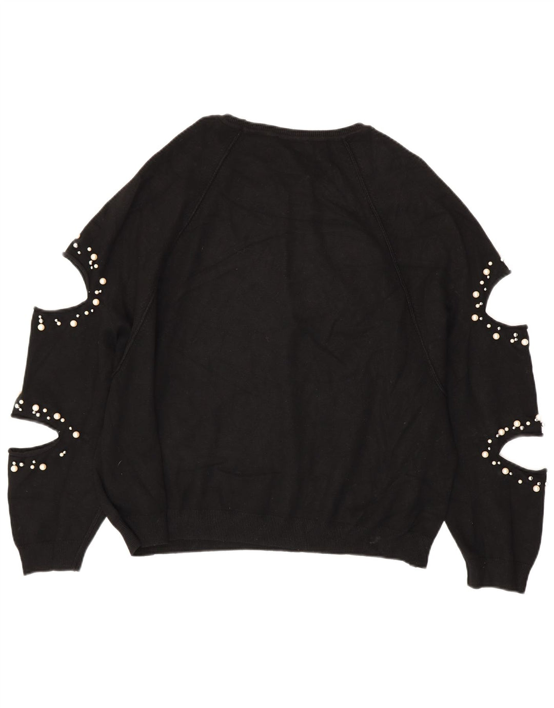 ZARA Damen Übergroßer Pullover mit U-Boot-Ausschnitt, Gr. 14, Mittelschwarz