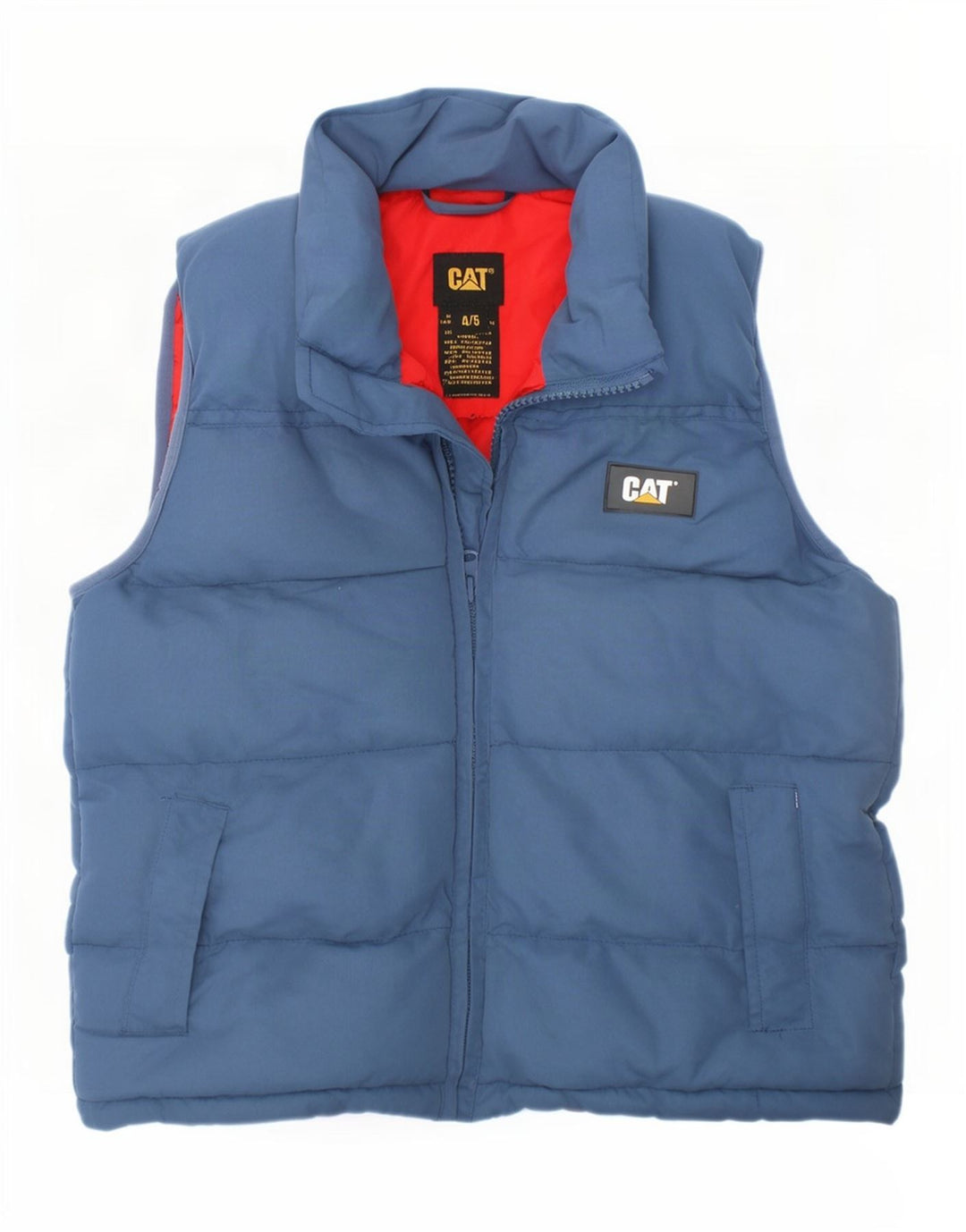 Wattierte Weste für Jungen von Caterpillar, 4–5 Jahre, blaues Polyester