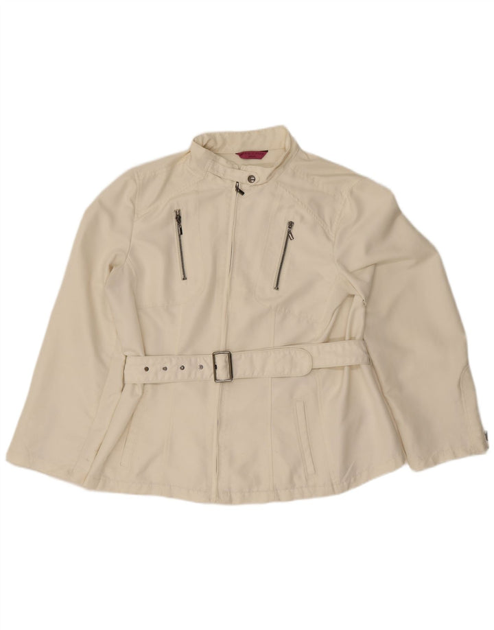 Blue Side Damen Bomberjacke UK 20 2XL Weißes Polyester