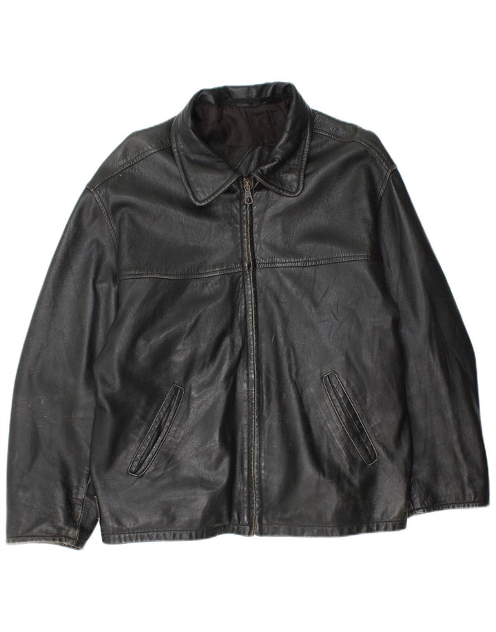 Vintage Herren Lederjacke UK 38 Mittelschwarzes Leder
