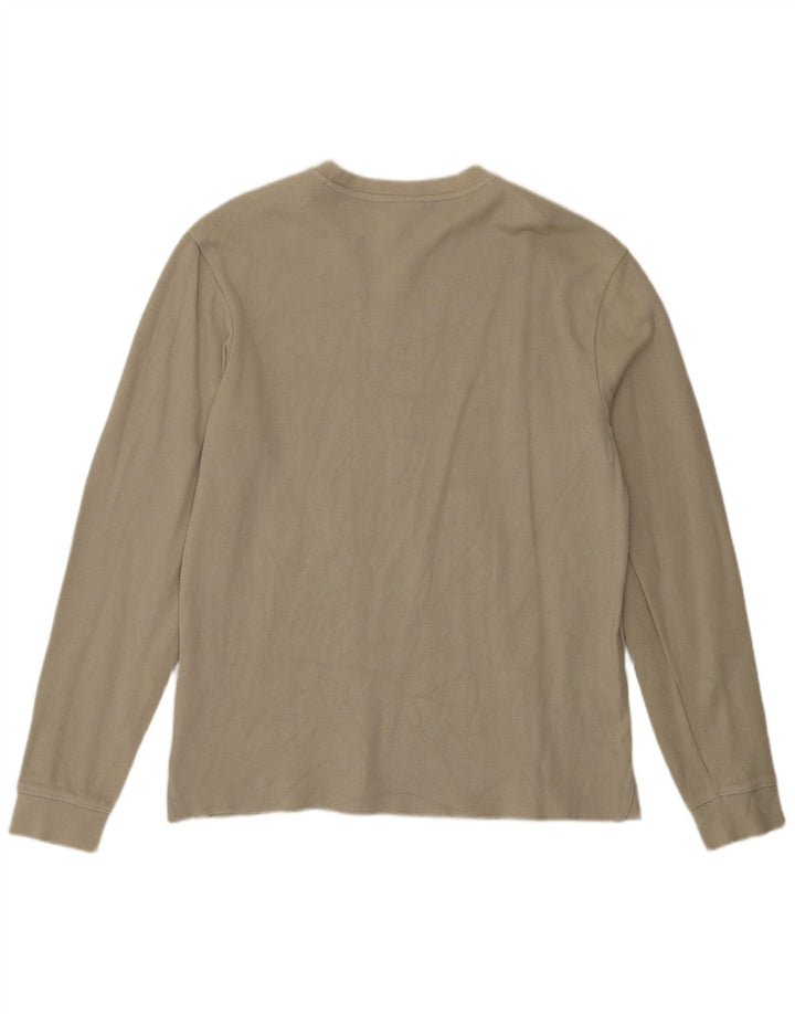 Zara Herren-Oberteil, langärmelig, mittelbeige Baumwolle