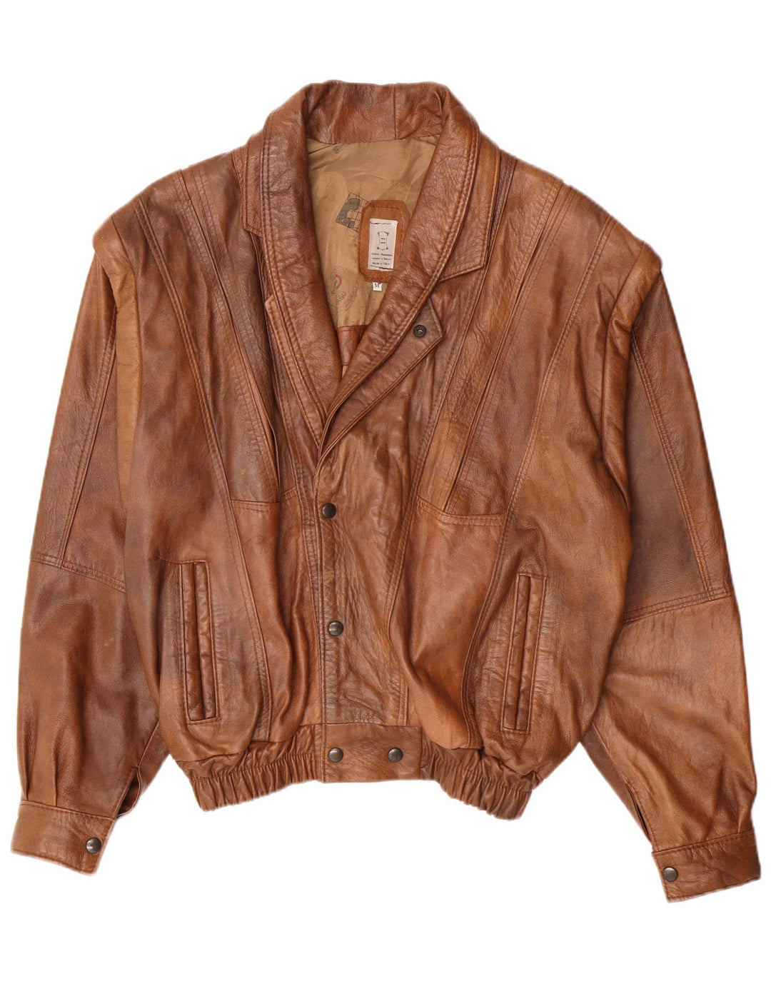 Vintage Herren Lederjacke UK 38 Mittelbraunes Leder