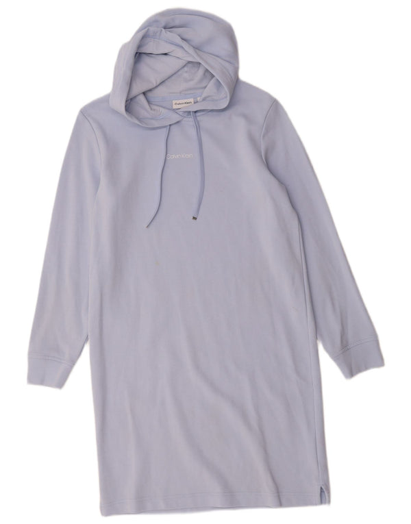 Calvin Klein Damen Übergroßes Hoodie-Kleid UK 10 Small Lila Baumwolle