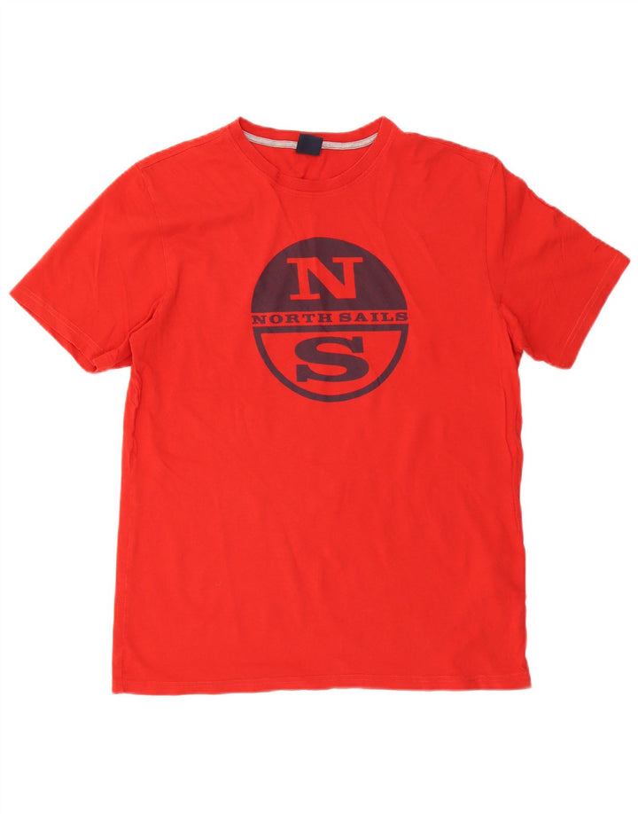 North Sails Herren-T-Shirt mit normaler Passform, mittelroter Baumwolle