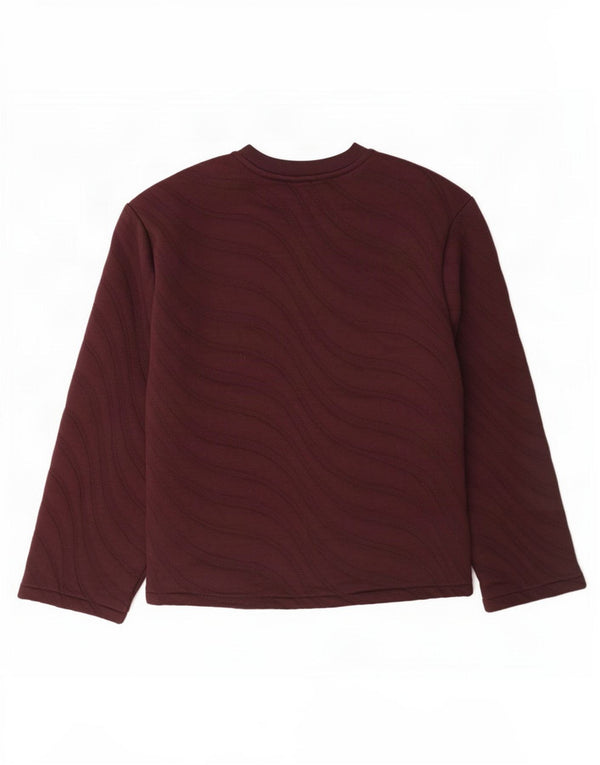 Zara Damen-Sweatshirt in Übergröße, Gr. 10, klein, Burgunderrot, gestreift