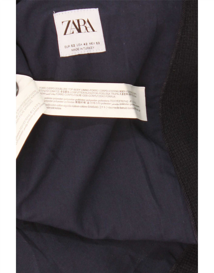 Zara Herren-Blazer mit 2 Knöpfen, EU 52, groß, marineblau, Polyester