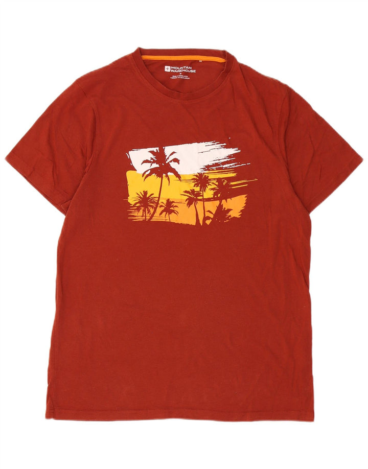 MOUNTAIN WAREHOUSE Herren-Grafik-T-Shirt aus mittelroter Baumwolle