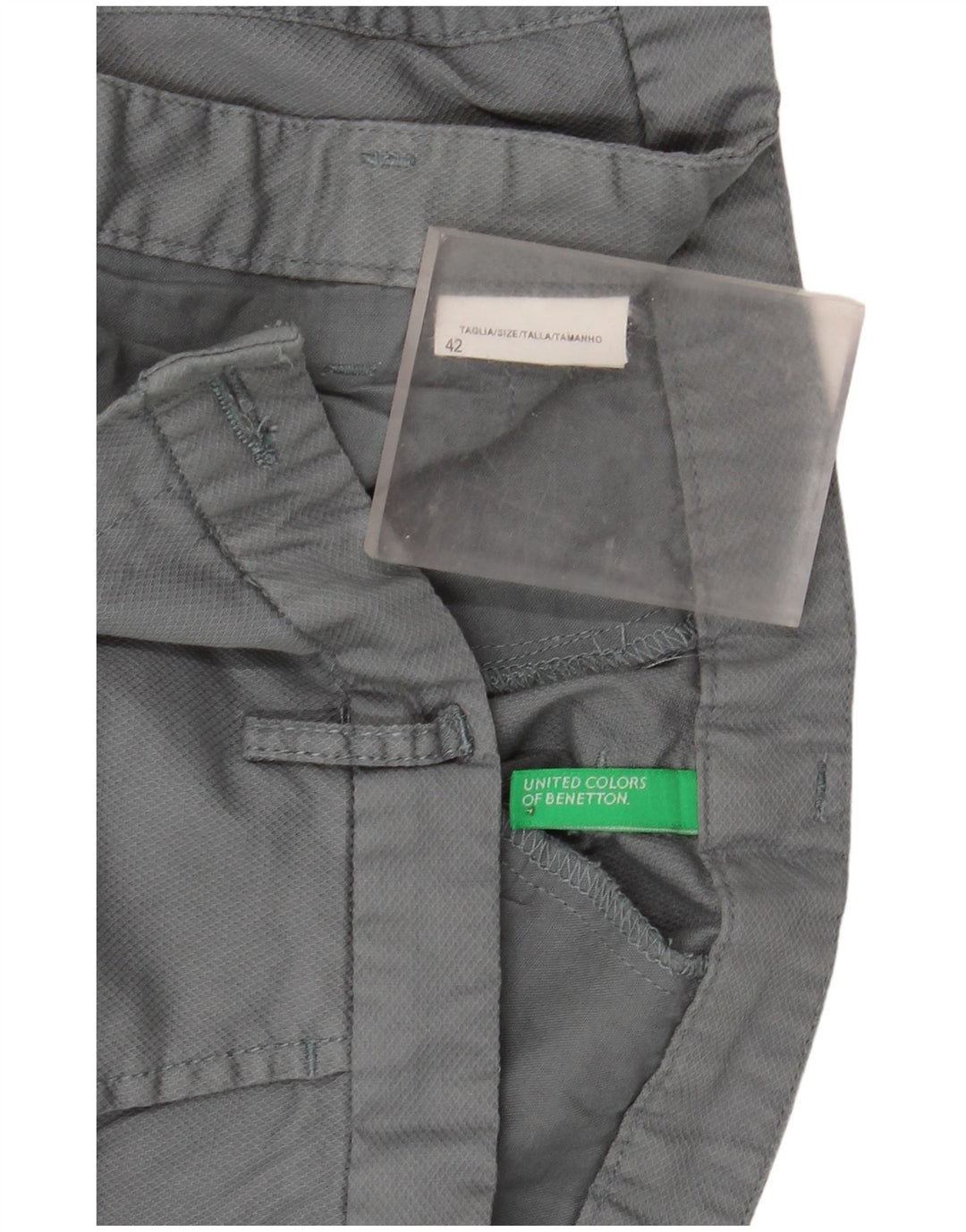 Benetton Damen Slim Chino-Hose IT 42 Medium W32 L28 Grau
