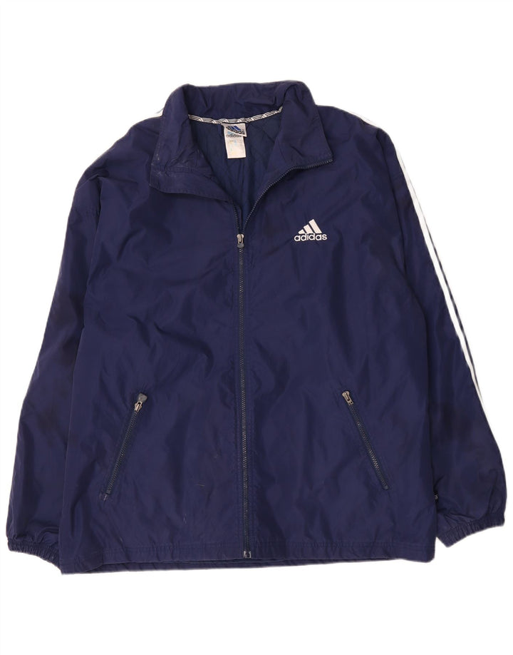Adidas Herren Windjacke UK 44/46 Large Marineblau Polyamid