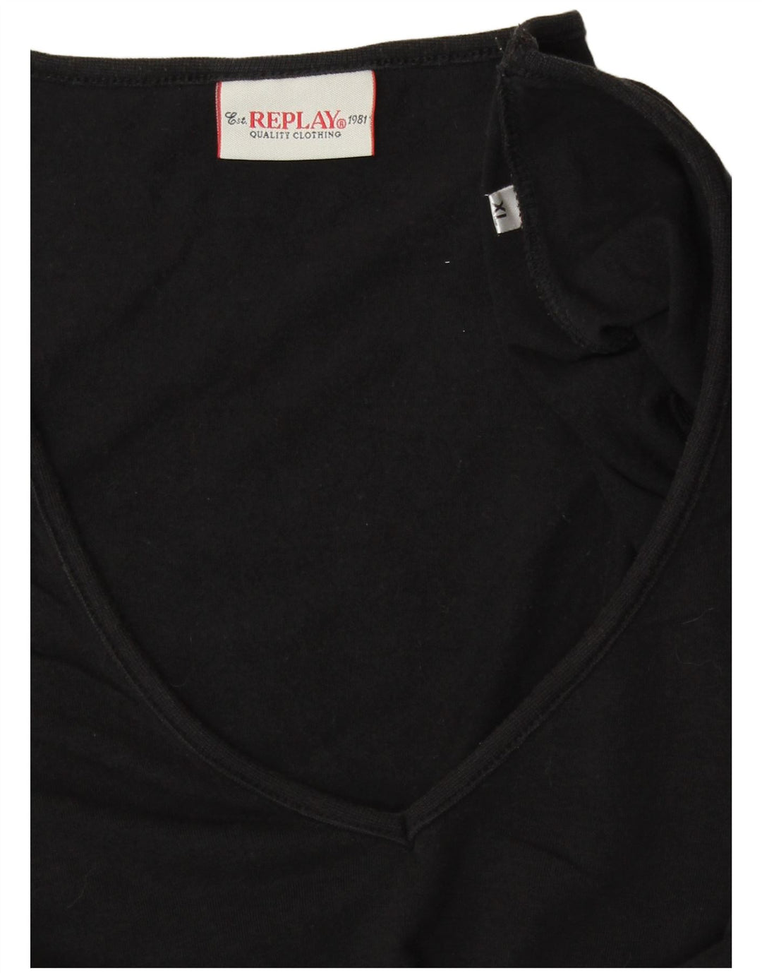 REPLAY Damen Grafik-T-Shirt-Oberteil UK 18 XL Schwarz