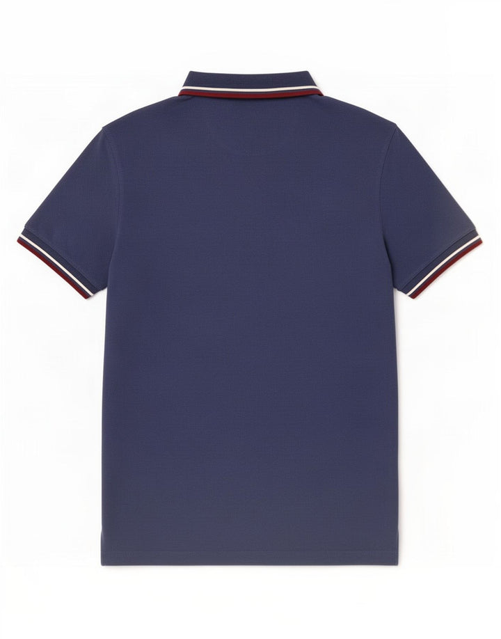 Fred Perry Herren-Poloshirt aus mittelblauer, gestreifter Baumwolle