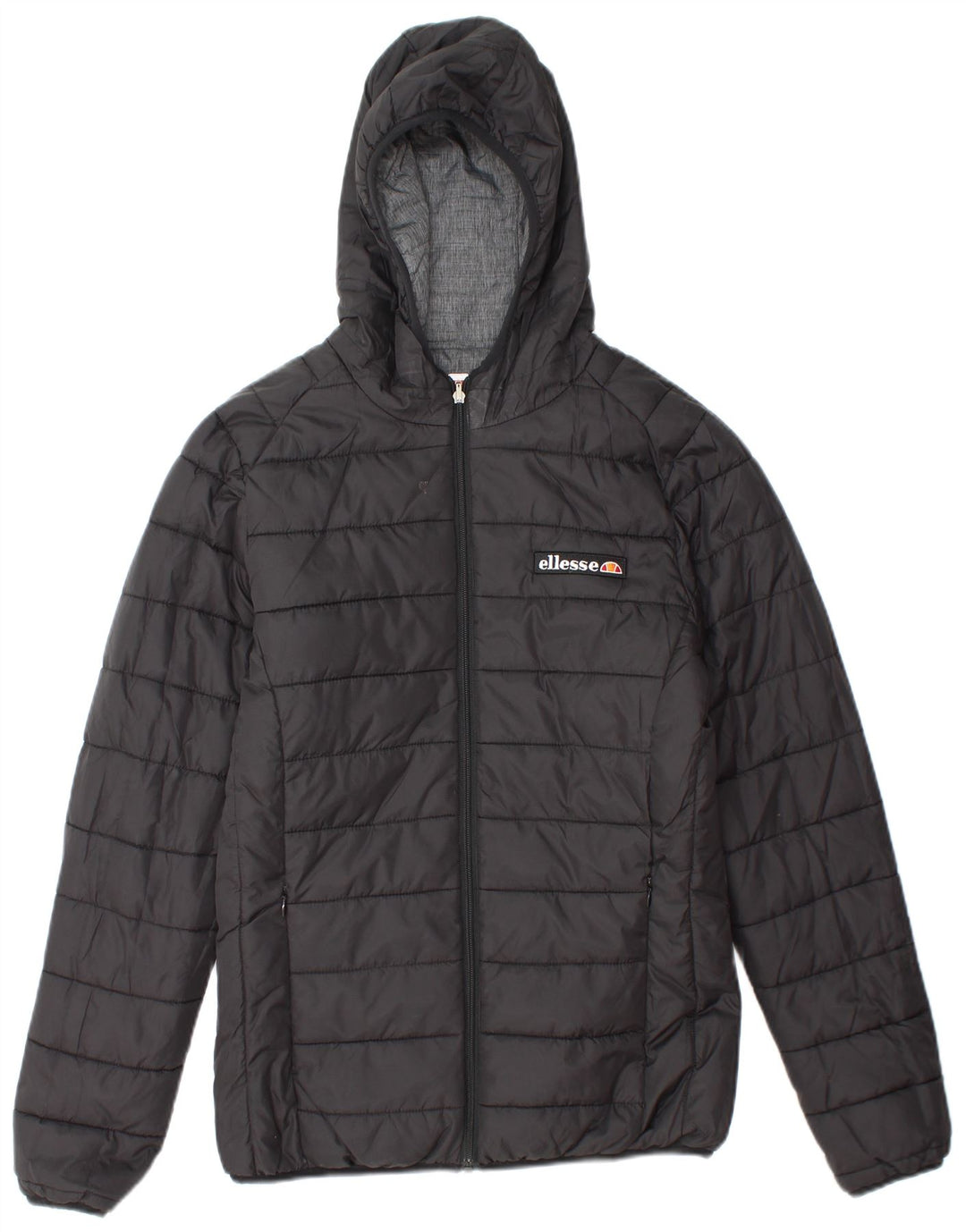 Ellesse Damen Übergroße, wendbare, wattierte Jacke mit Kapuze, UK 10, Größe S, Grau