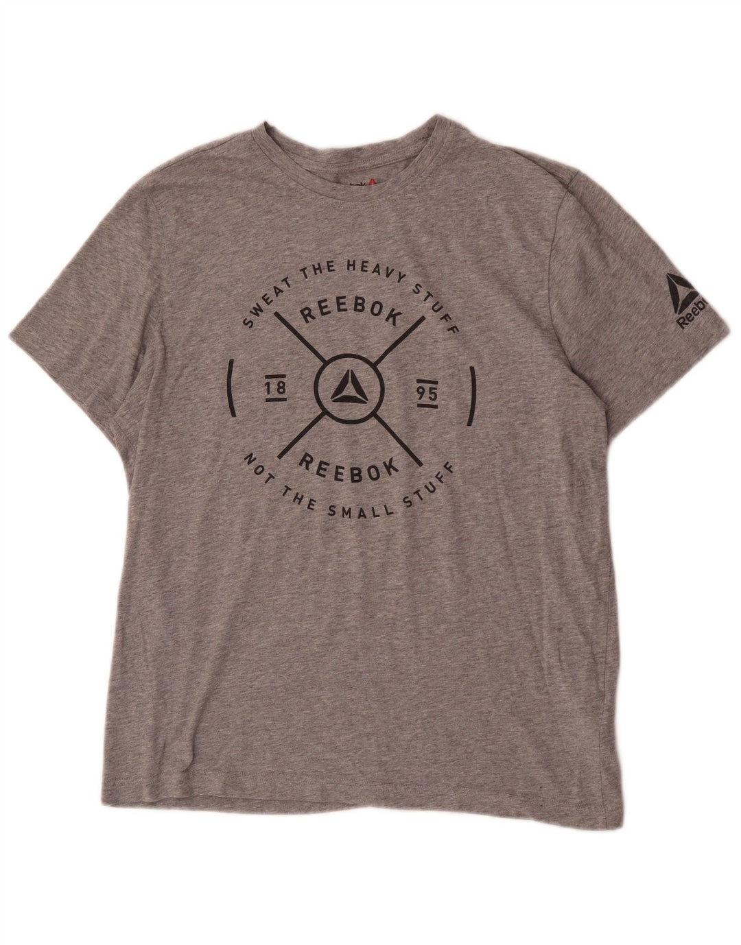 Reebok Herren Graphic T-Shirt Top Large Grau Baumwolle