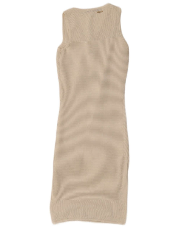 Guess Ärmelloses, figurbetontes Häkelkleid für Damen, UK 4 XS, Weiß