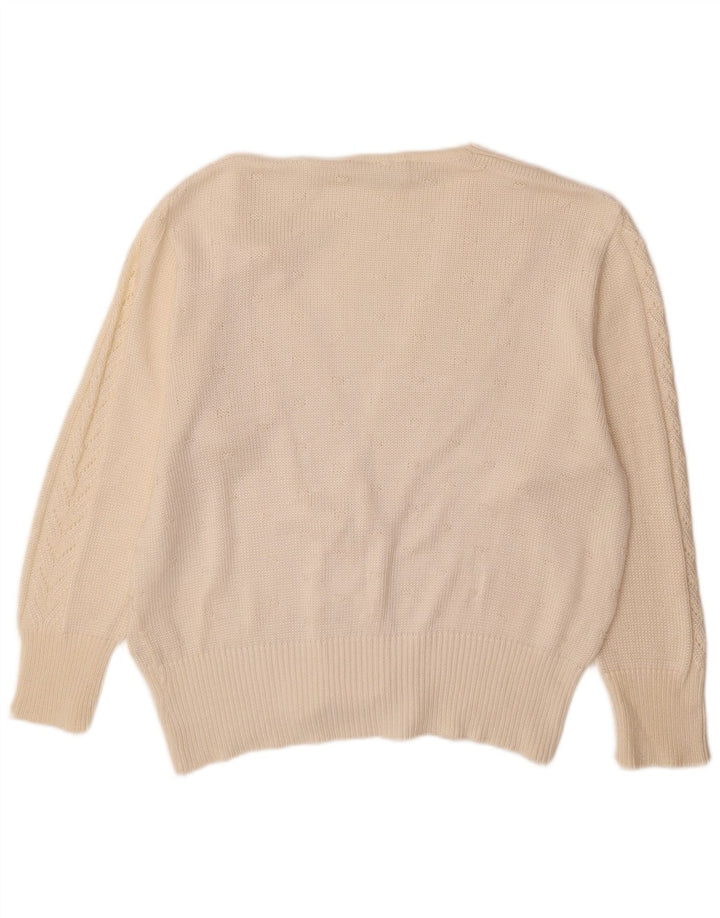 Rabe Damen Strickjacke Pullover EU 46 XL Off White Acryl