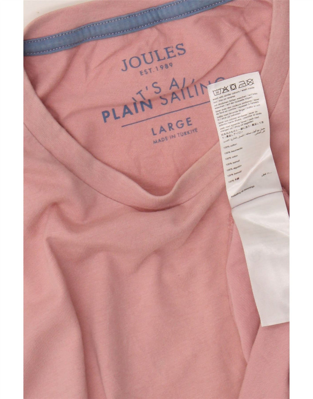 JOULES Herren T-Shirt Top Large Rosa Baumwolle