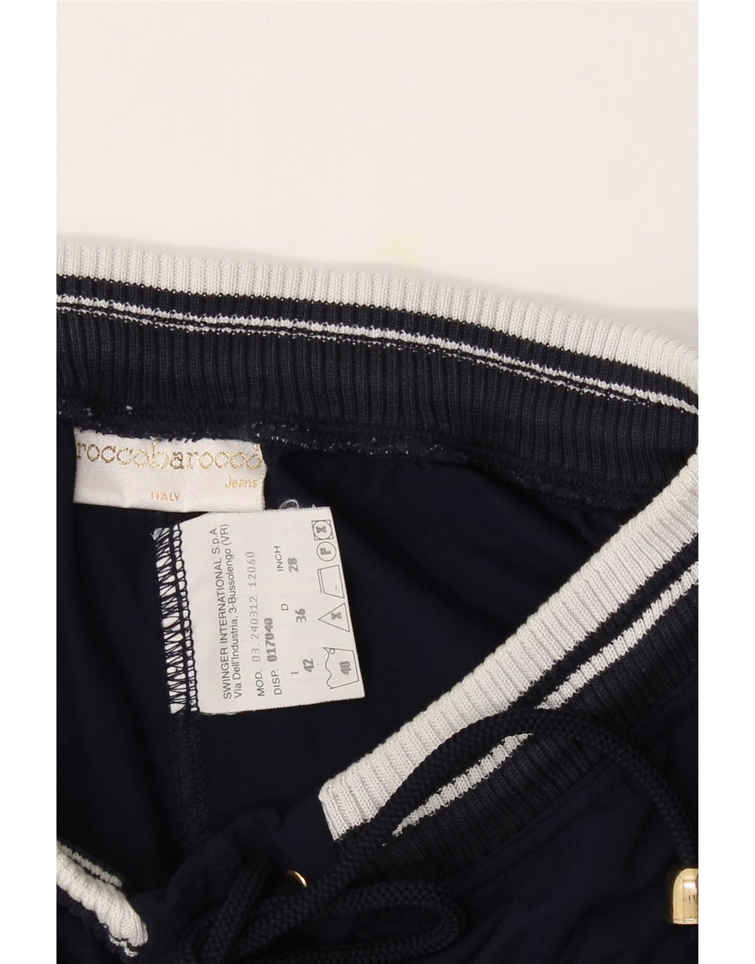 ROCCOBAROCCO Womens Sport Shorts IT 42 Medium  Navy Blue Colourblock Vintage Roccobarocco and Second-Hand Roccobarocco from Messina Hembry 
