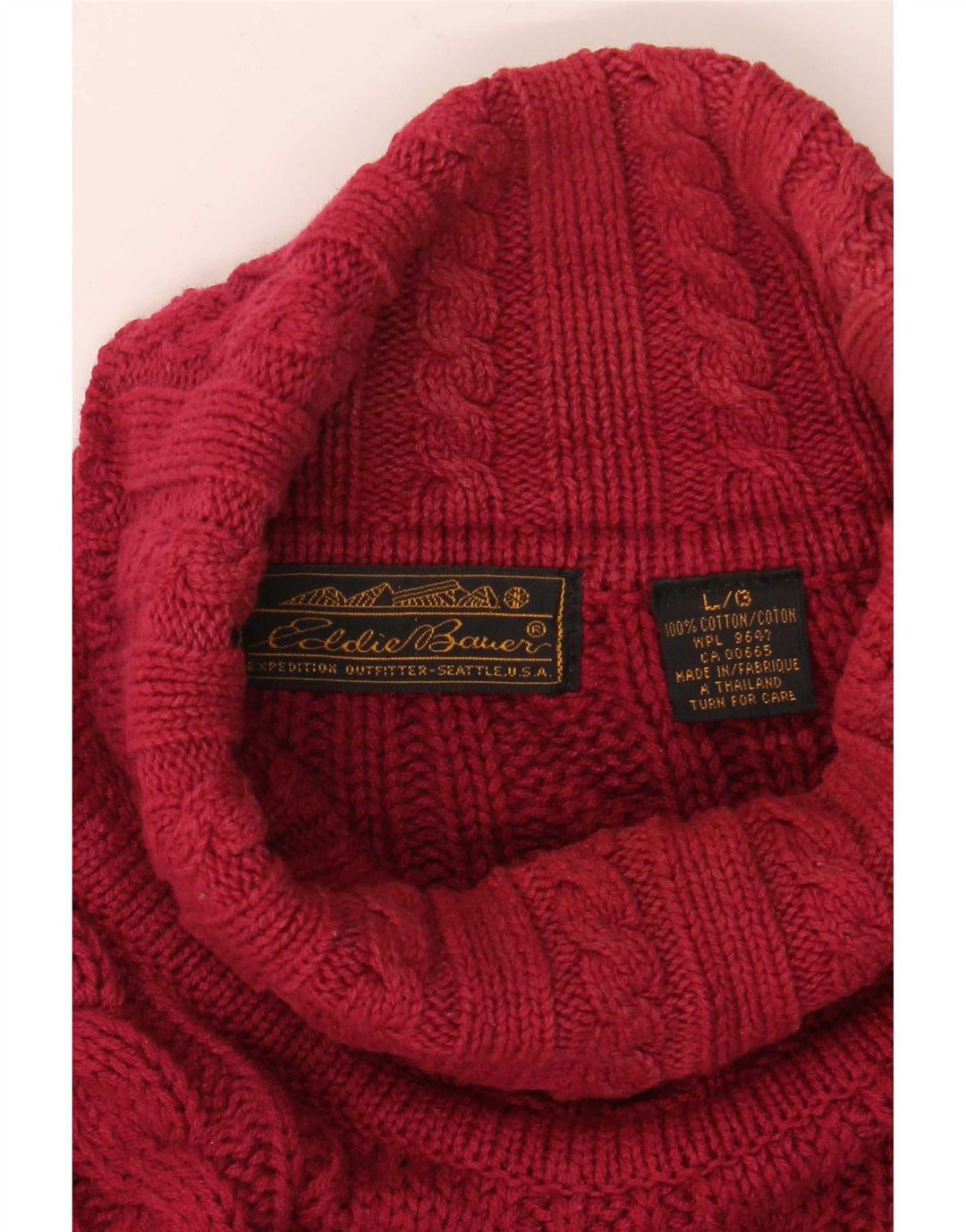 Eddie Bauer Herren-Pullover mit Rollkragen, groß, aus roter Baumwolle