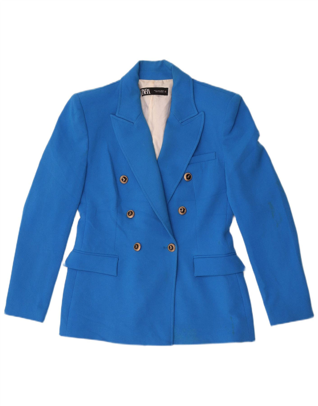 Zweireihiger Blazer für Damen von Zara, Gr. 14, Mittelblau