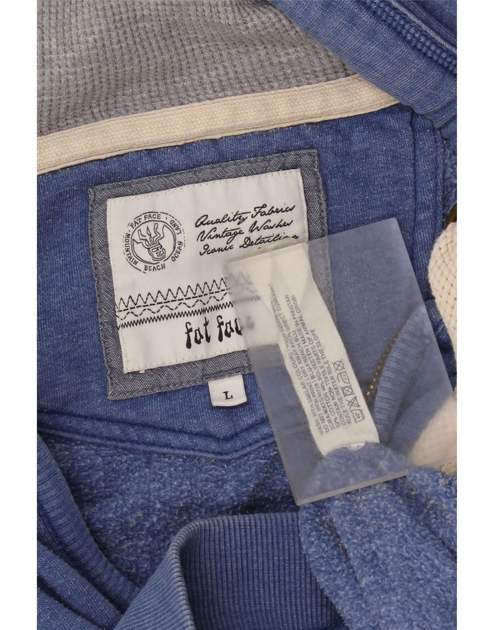 Fat Face Herren-Kapuzenpullover mit Reißverschluss, groß, aus blauer Baumwolle
