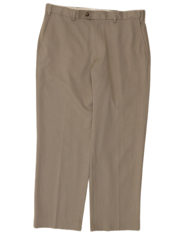 Marks & Spencer Herren-Anzughose, normal, W36, L29, grüner Hahnentrittmuster