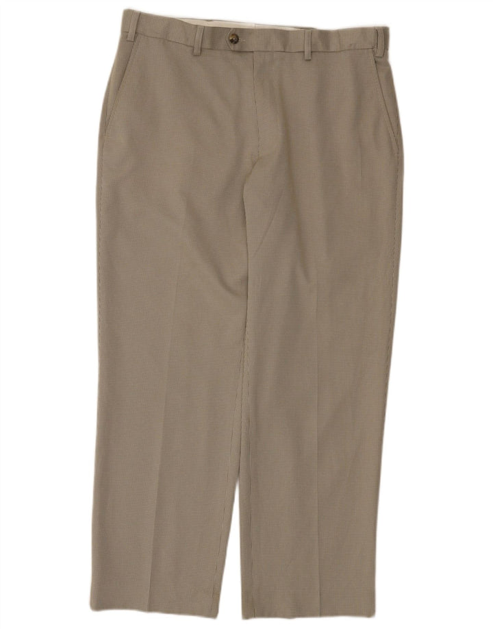 Marks & Spencer Herren-Anzughose, normal, W36, L29, grüner Hahnentrittmuster