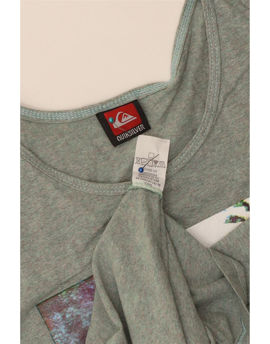 Quiksilver Mens Graphic Vest Top Small Grüne Baumwolle
