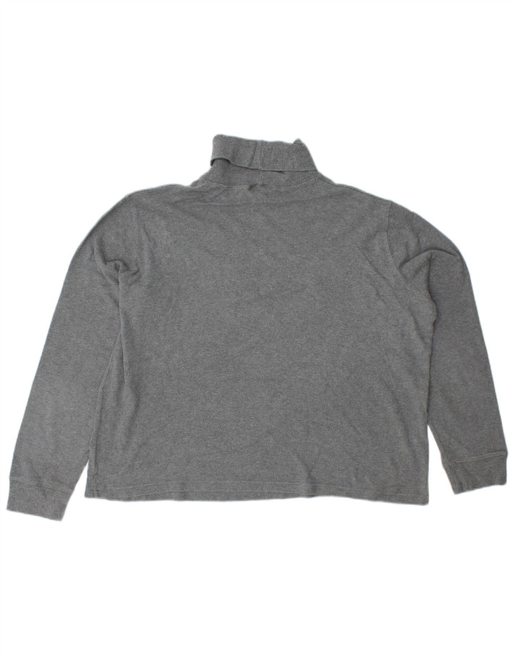 RALPH LAUREN Damen-Pullover mit Rollkragen, Gr. 18, XL, graue Baumwolle