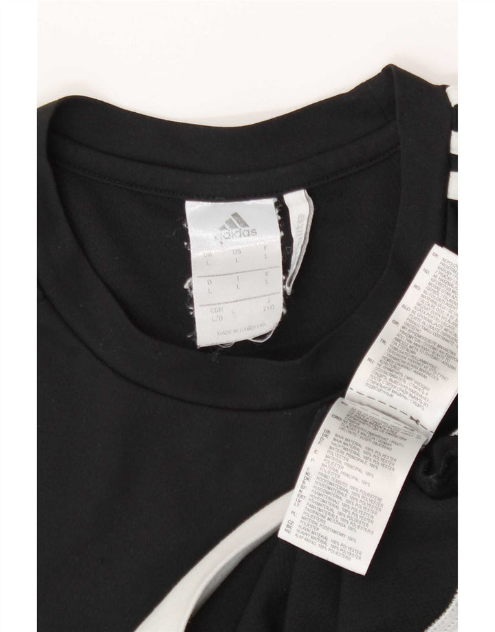 Adidas Herren Climalite T-Shirt Top Large Schwarz Colourblock Polyester