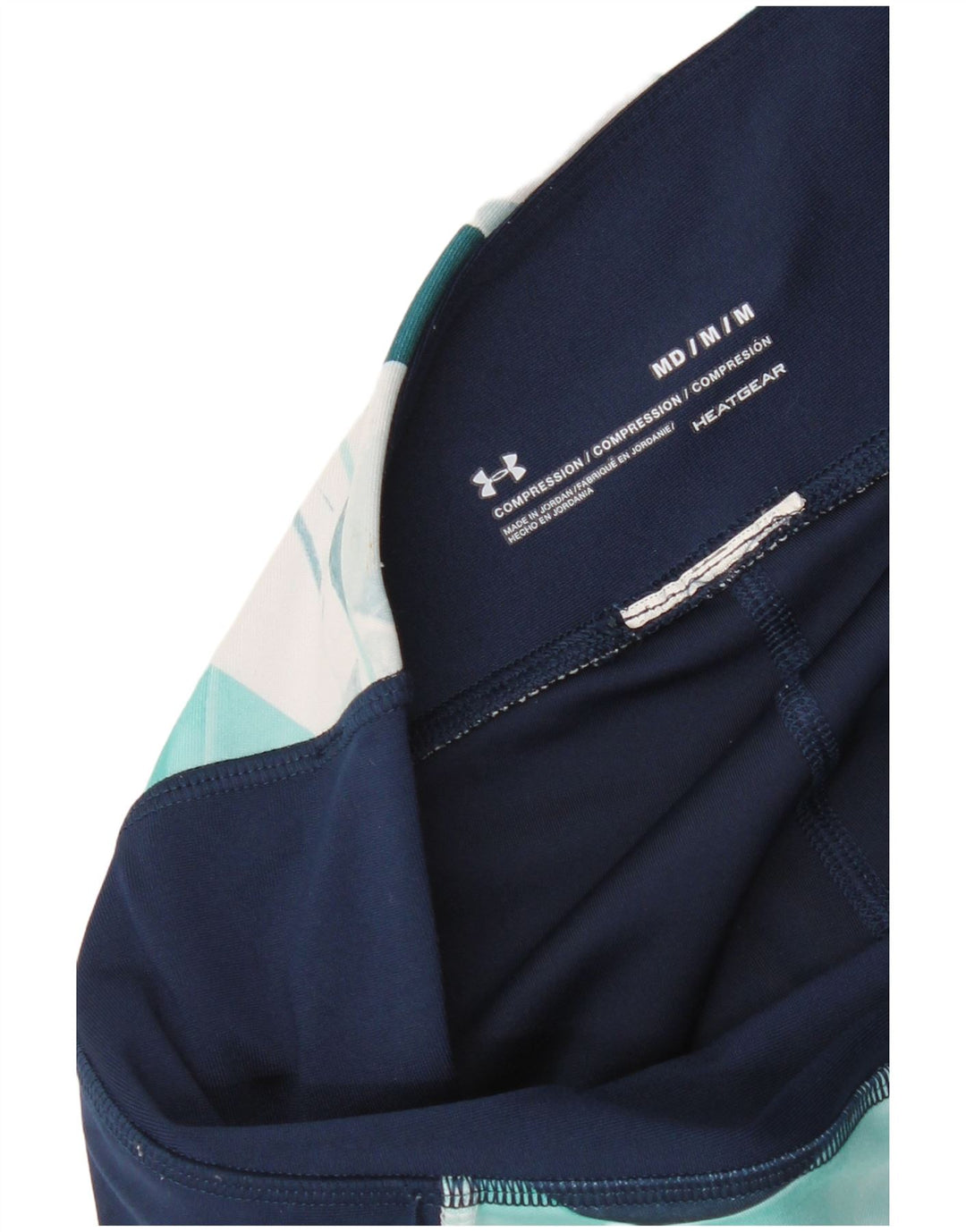 Under Armour Damen Kompressionsleggings UK 12 Medium Türkis Geometrisch