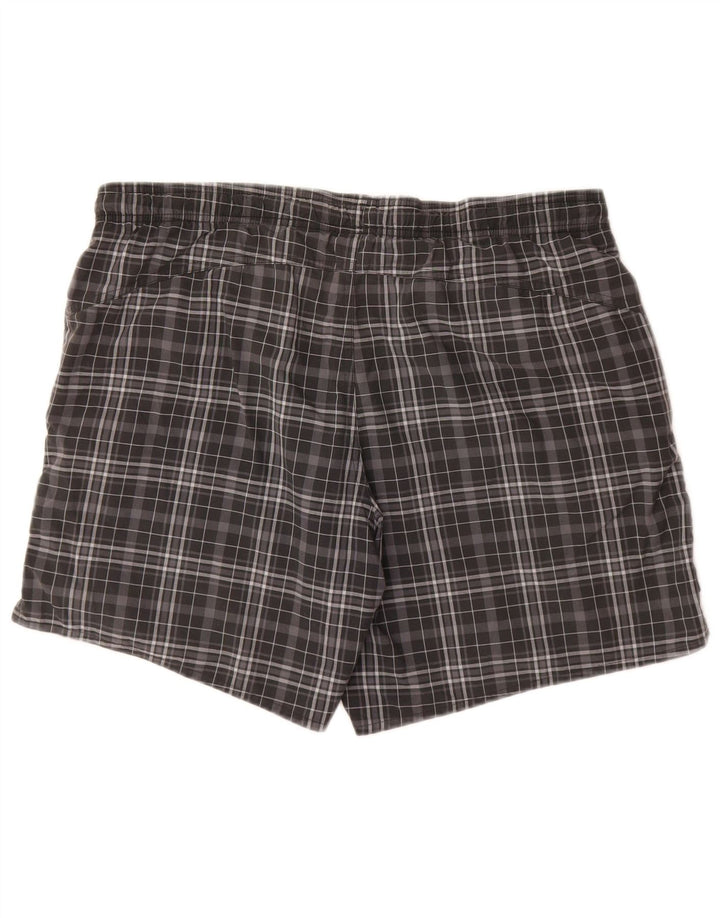 Adidas Herren Badeshorts mittelgrau kariertes Polyester