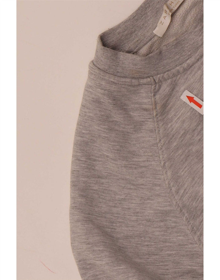 Übergroßer Sweatshirt-Pullover für Damen von Zara, UK 14, mittelgraue Baumwolle