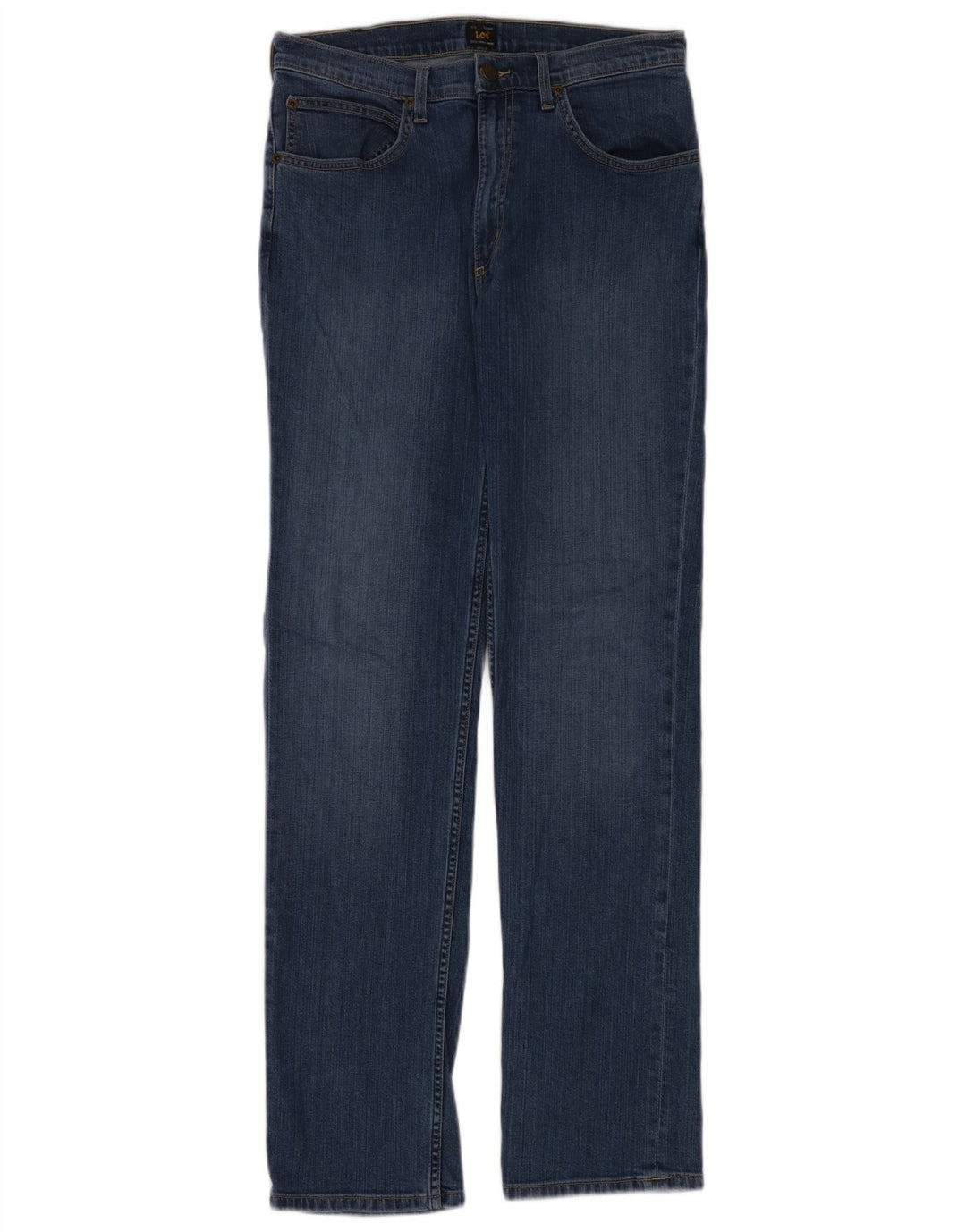 Lee Damen Brooklyn Straight Jeans W33 L34 Blaue Baumwolle