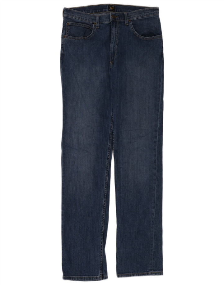 Lee Damen Brooklyn Straight Jeans W33 L34 Blaue Baumwolle