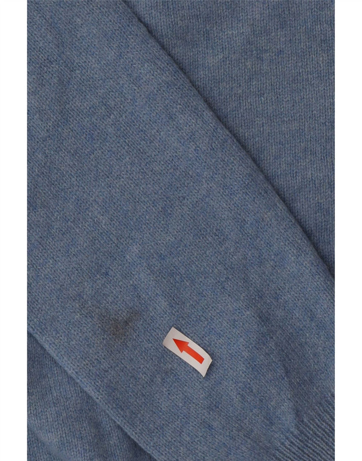 Marlboro Classics Herren-Pullover mit Rundhalsausschnitt, mittelblaue Wolle