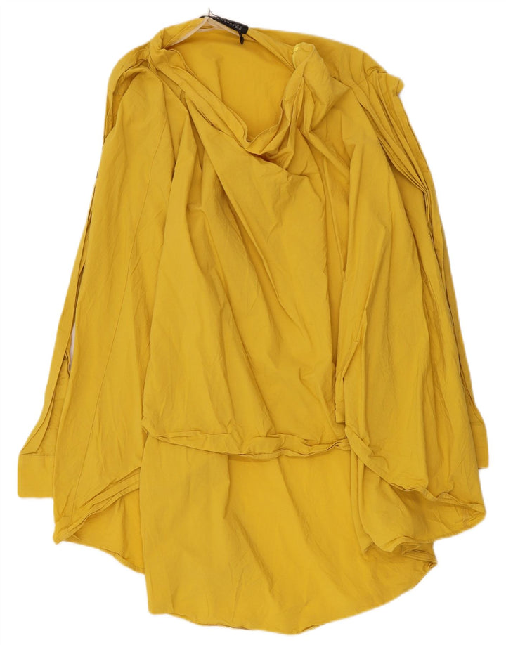 Langärmliges, übergroßes, asymmetrisches Damenkleid von Zara, Gr. 10, Größe S, Gelb