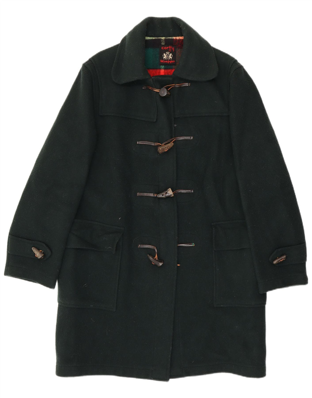 VINTAGE Damen Dufflecoat UK 18 XL Grün