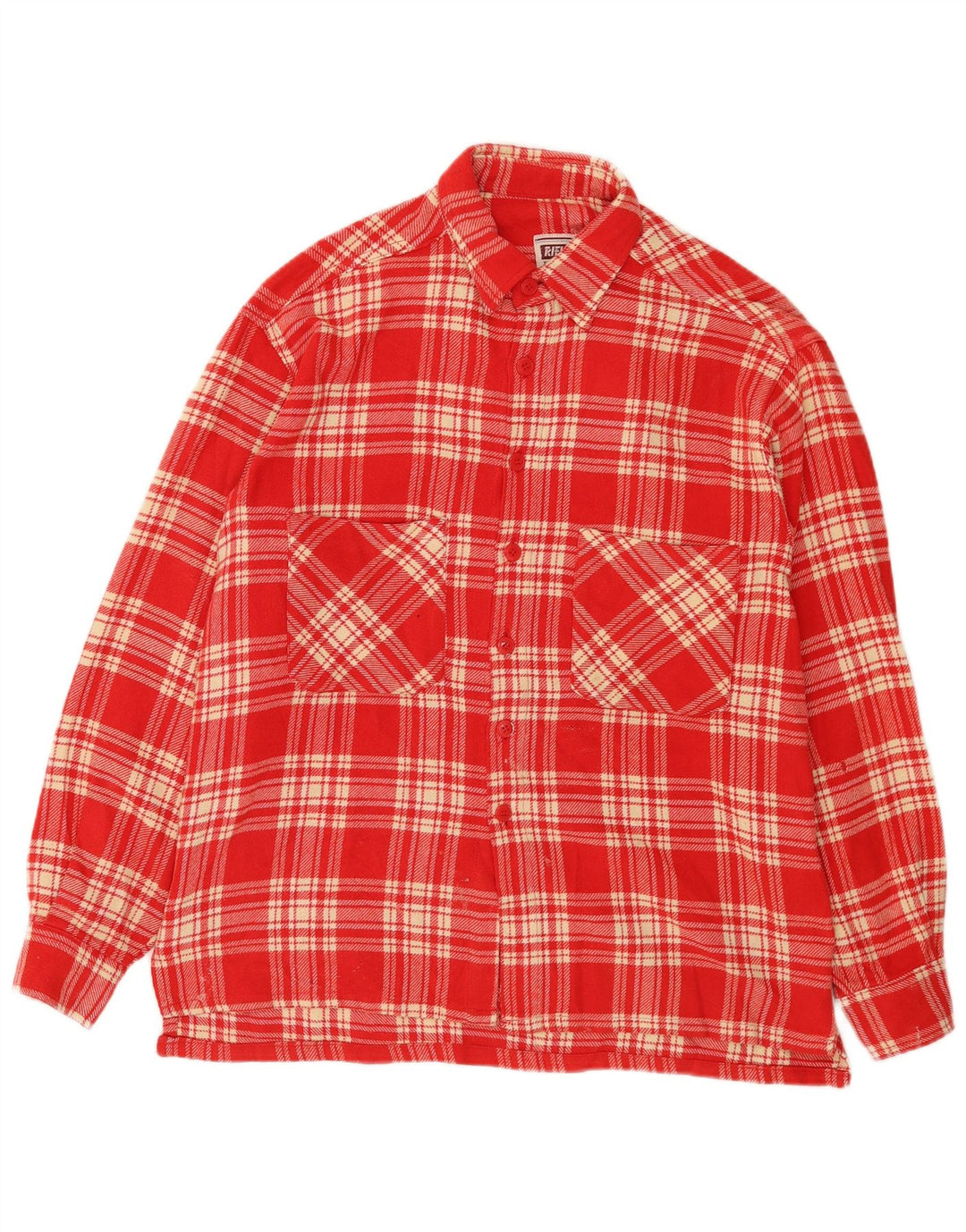 Rifle Herren-Overshirt-Hemd, mittelrot, kariert, Acryl
